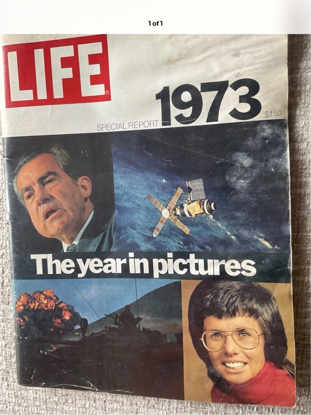 1973 Special Report Magazine - The Year in Pictures (White, Black, Blue)